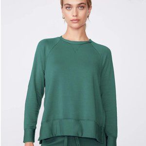 AVO Softest Fleece Raglan Side Slit Sweatshirt in Rainforest, XS